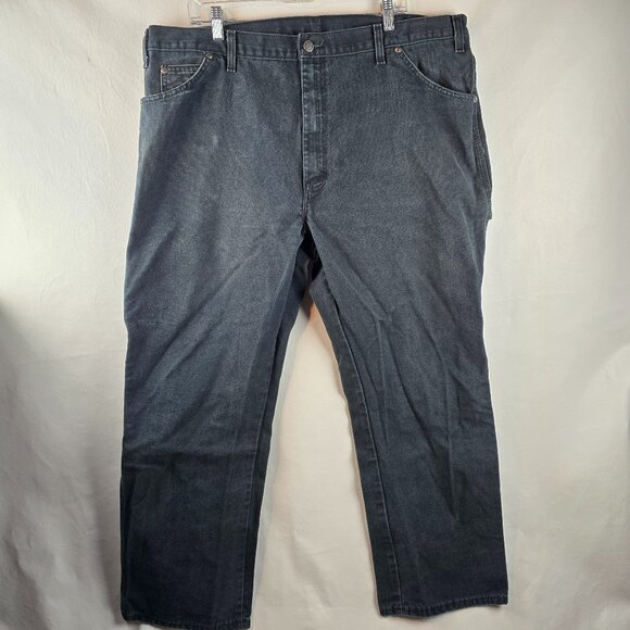 Dickies Jeans Mens 42x30 Black Denim Relaxed Fit Duck Carpenter Pants Workwear - Picture 1 of 11